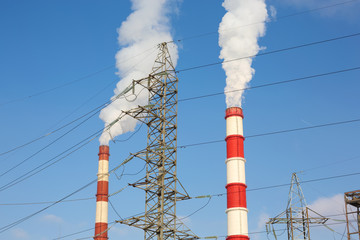 chimney power plant against