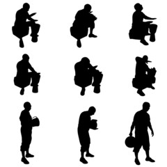 man playing the drums vector illustration