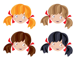 set of head funny girl