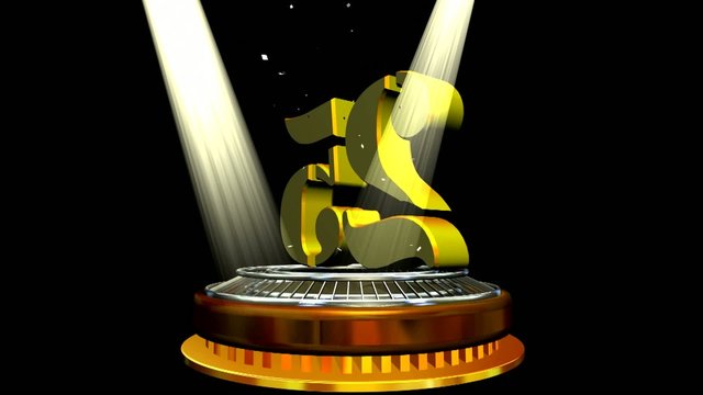 3d gold metal anniversary number - 25