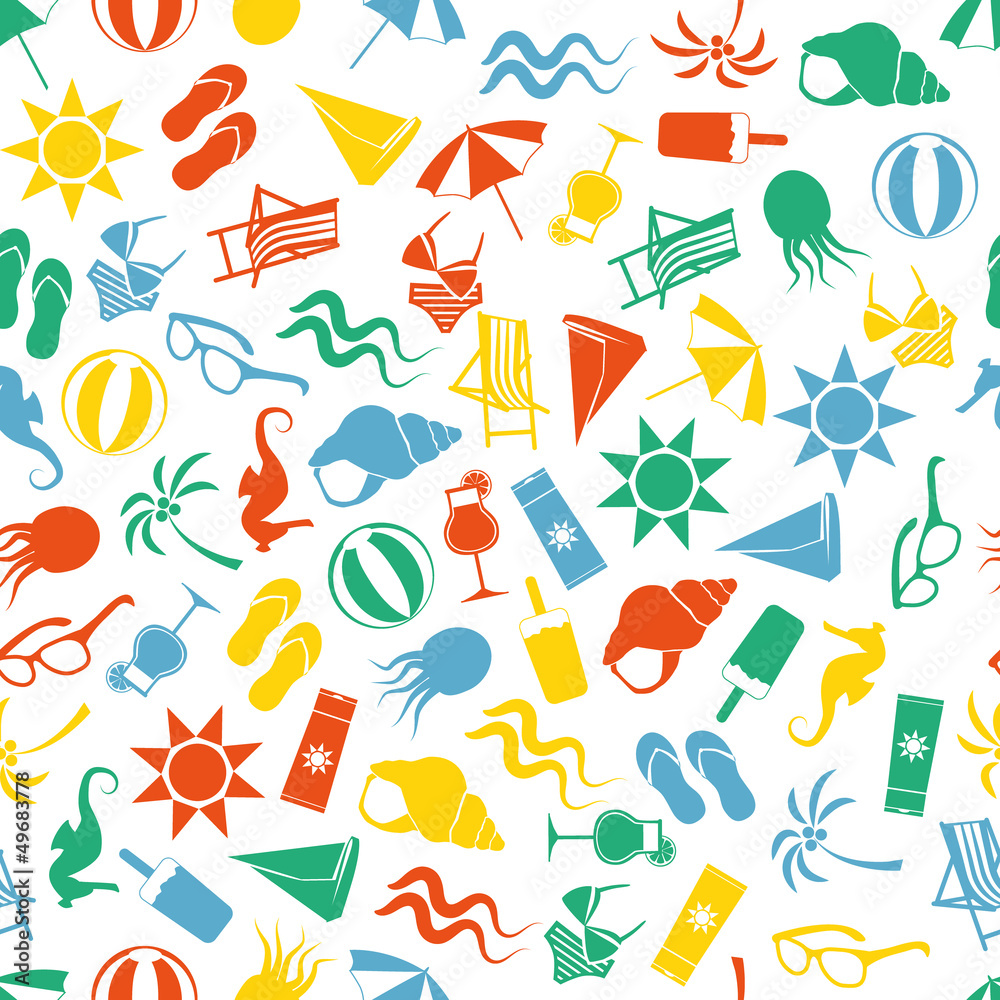 Poster seamless beach pattern