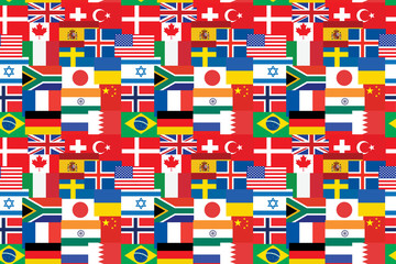 seamless pattern made of flags