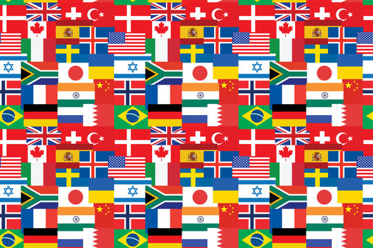 seamless pattern made of flags