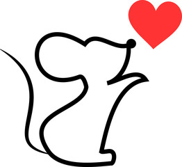 Мышь с сердечком