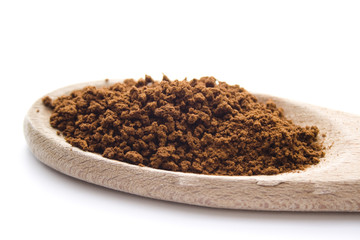 Instant Kaffee auf Holzlöffel