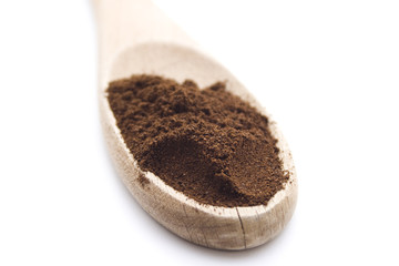 Kaffee auf Holzlöffel