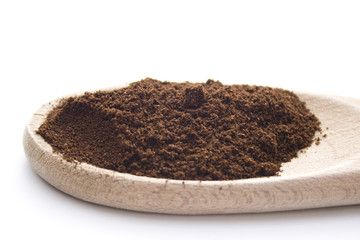Kaffee auf Holzlöffel