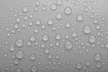 Water drops on silver background