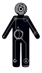 figure of a man in circuit style. vector illustration