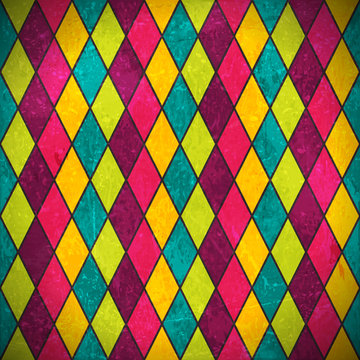 Colorful rhombus grunge background