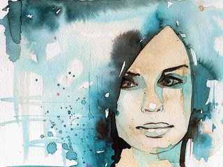 Photo sur Plexiglas Inspiration picturale young girl in a winter color tones