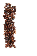 I - alphabet from coffee beans