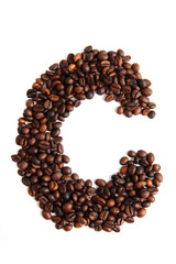 C - alphabet from coffee beans