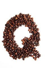 Q - alphabet from coffee beans