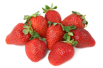 strawberries on a white background
