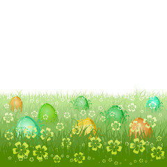 Ostereier im Gras