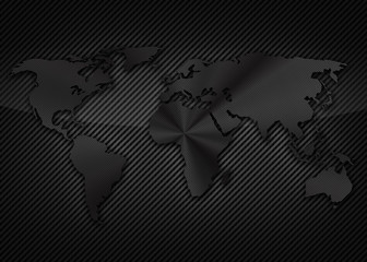 Cool carbon map of the world on the carbon background © Vadimsadovski