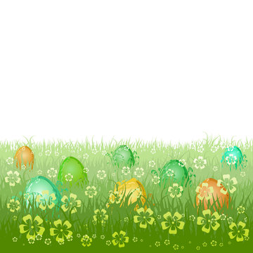 Ostereier im Gras