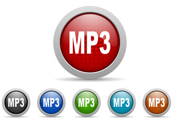 mp3 vector icon set