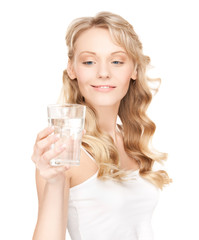 woman with glass of water