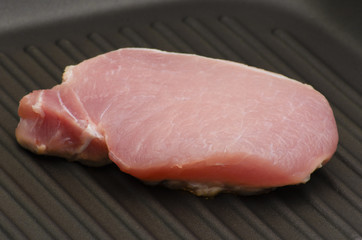 Meat on the grill pan