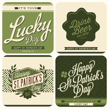 4 Typographic Saint Patricks Day Design