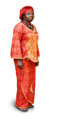 African woman in traditional clothing on white - 49692139
