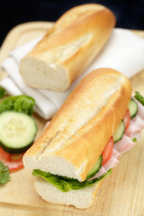 Baguette mit Schinken