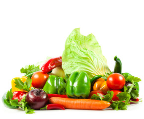 Fresh vegetable isolated on white background.  Healthy Eating. S