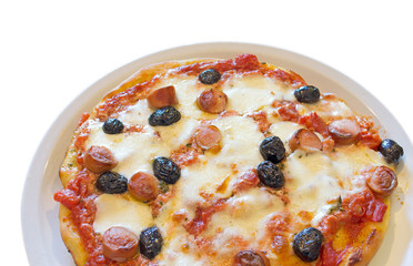pizza and sausages