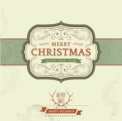 Retro Vintage Christmas invitation - background