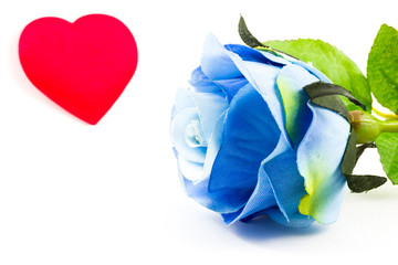 Blue rose and a heart