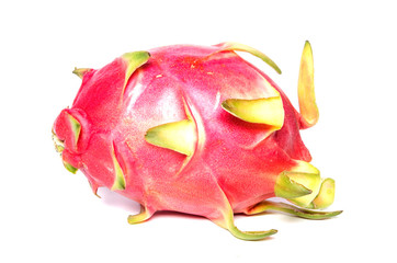 Exotic Thai Fruit. Dragon fruit - Geow Mangon. Isolated on white