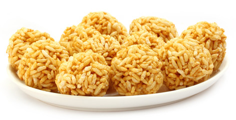 Puffed rice with molasses of Indian subcontinent