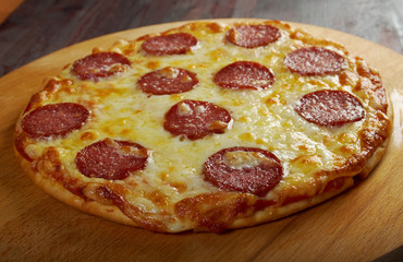 homemade  pizza  Pepperoni.Closeup