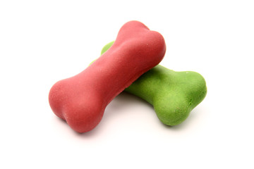 Colored dog biscuits