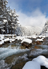 Mountain River in winter