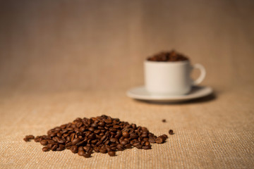 coffee beans in the cup