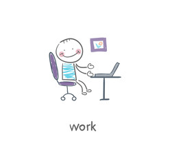 Office worker. Illustration.