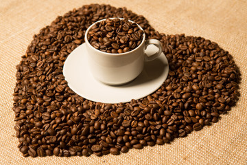coffee beans in the cup
