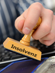 Stempel mit Schriftzug Insolvenz