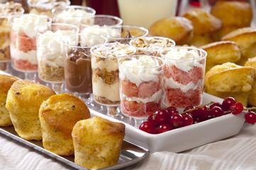 close up of a festive buffet