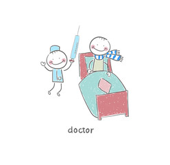 Doctor and patient. Illustration.
