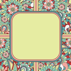 Seamless paisley background with text box