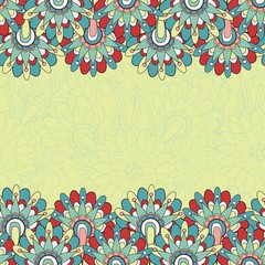 Seamless paisley background with text space