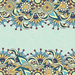 Seamless paisley background with text space