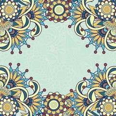Seamless paisley background with text space