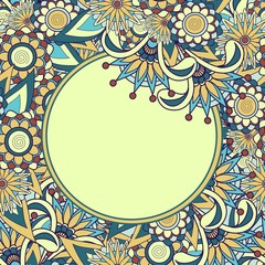 Seamless paisley background with text box