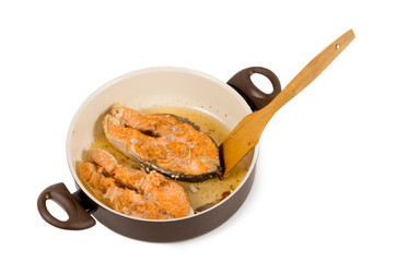 Preparing a gournmet salmon steak