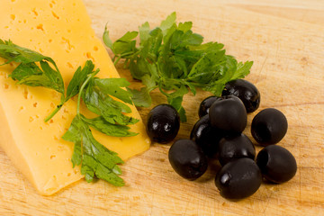 Black olives and cheese
